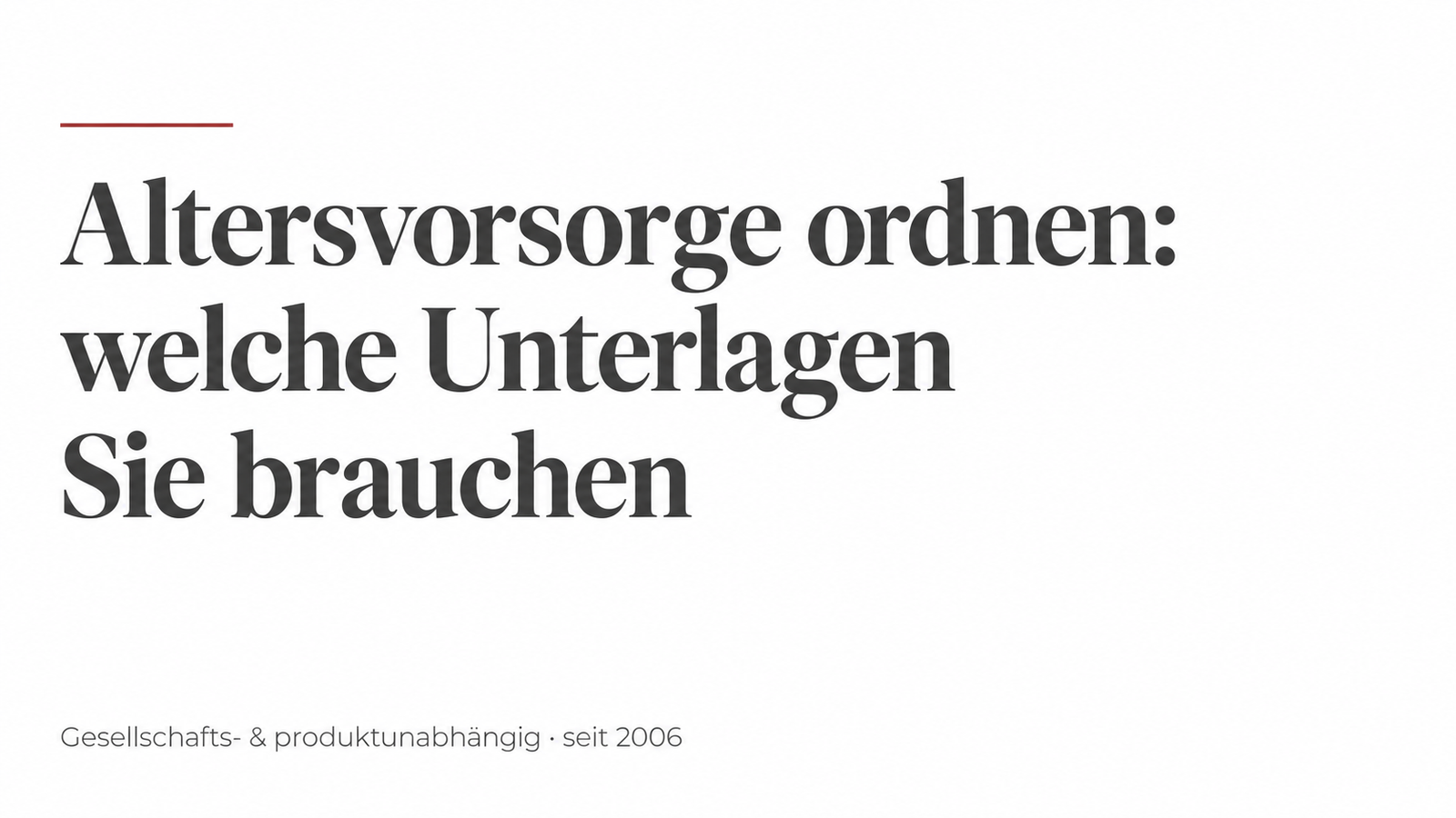 Altersvorsorge ordnen: welche Unterlagen Sie brauchen · May-Finanz