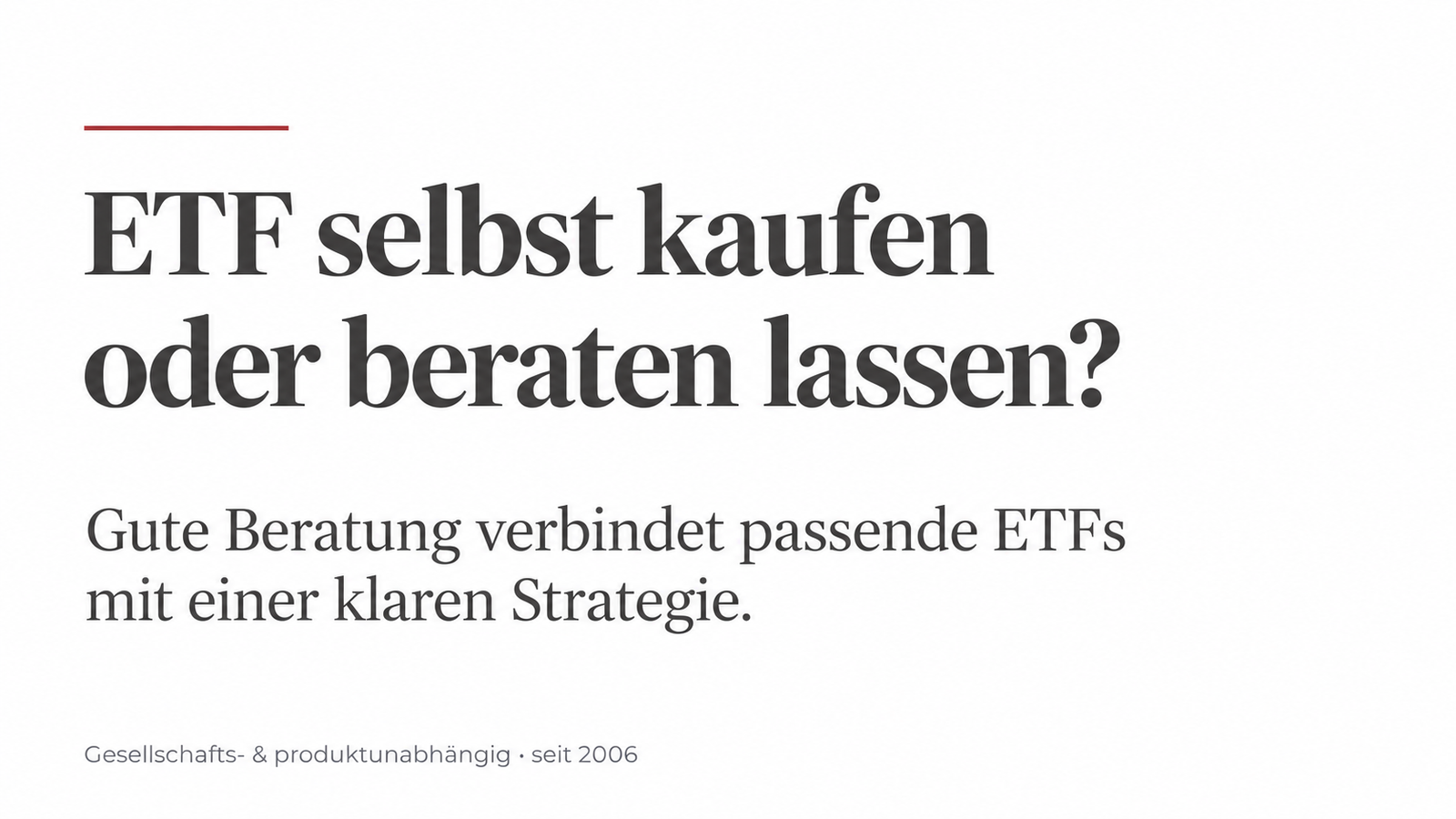 ETF selbst kaufen oder beraten lassen? · May-Finanz