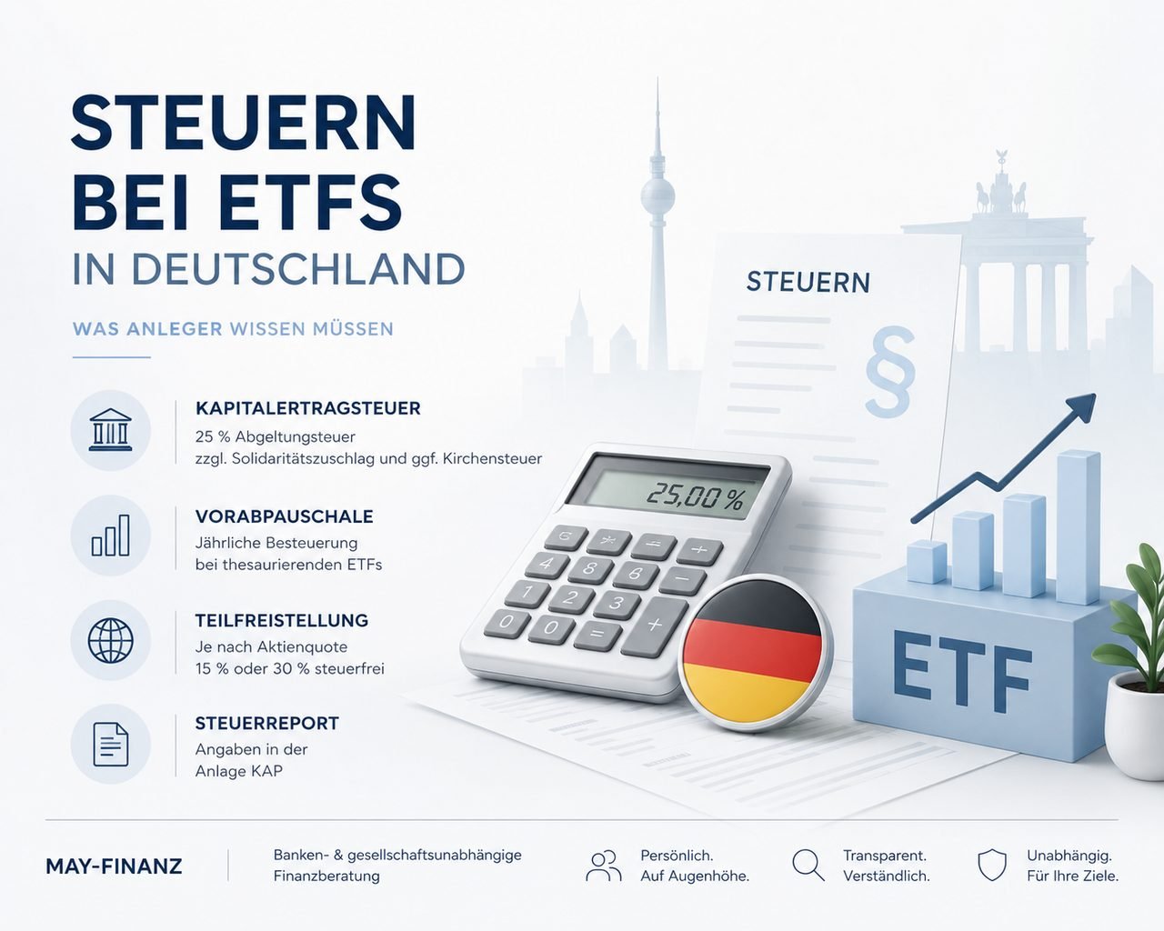 Wie werden ETFs versteuert – Besteuerung von ETFs erklärt bei May-Finanz